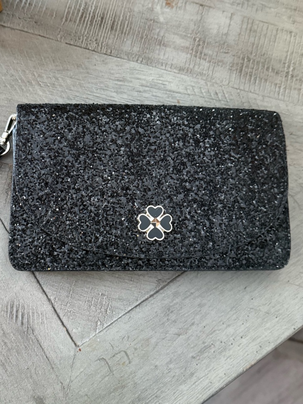 Black Glitter Wristlet Wallet - Kate Spade